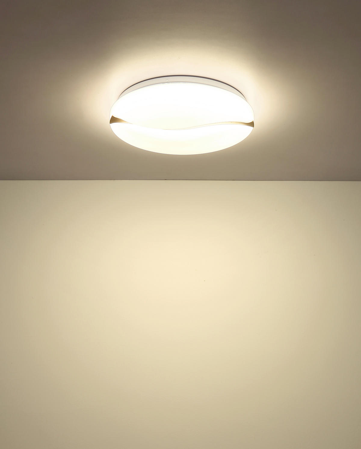 LED-DECKENLEUCHTE LETICIA 33/7 cm   - Braun/Weiß, Basics, Holz/Kunststoff (33/7cm) - Globo
