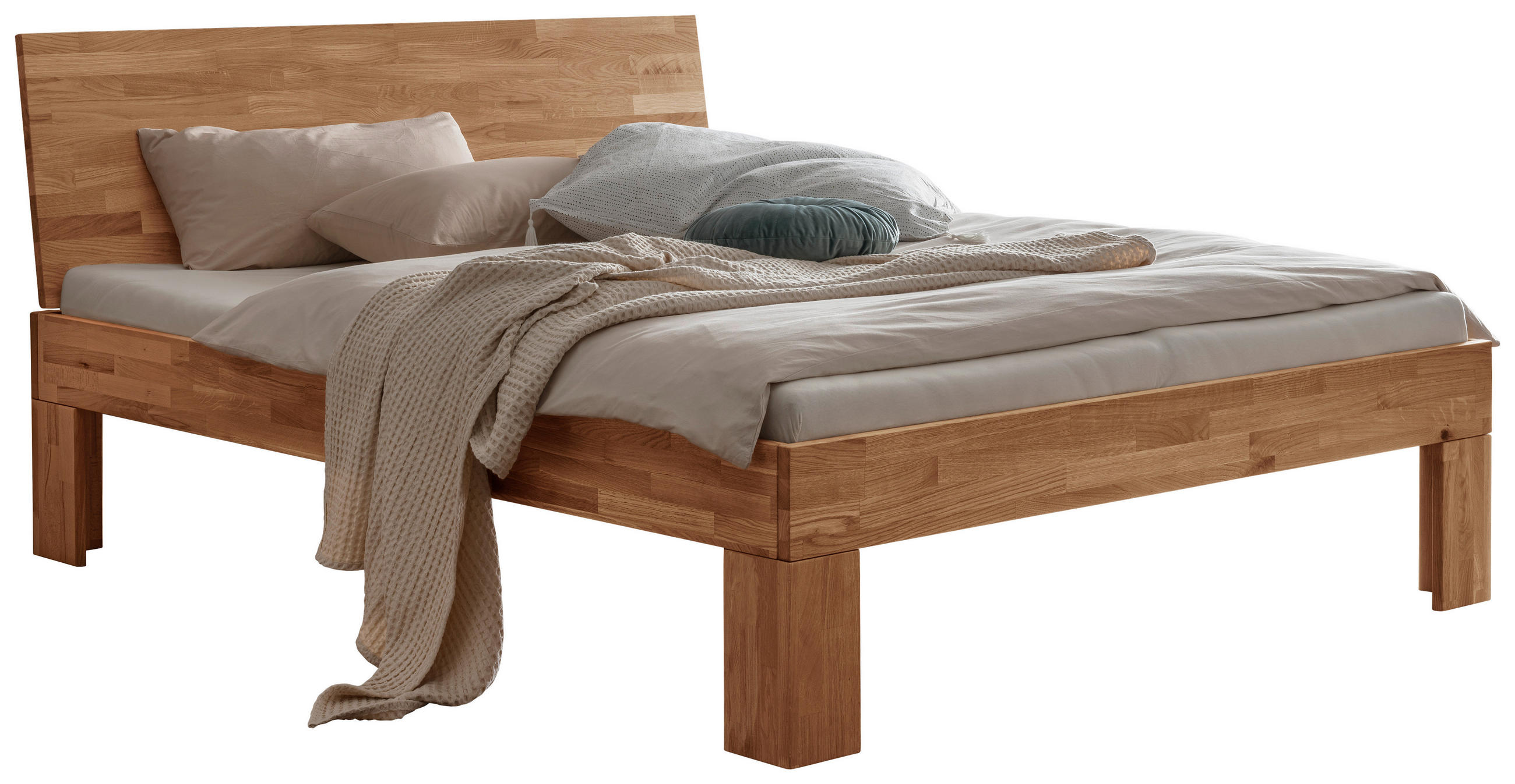 BETT 160/200 cm,  in Wildeiche,  - Wildeiche, Natur, Holz (160/200cm) - Linea Natura