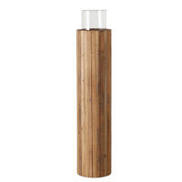 WINDLICHT - Braun, Basics, Glas/Holz (16/66cm) - Ambia Home