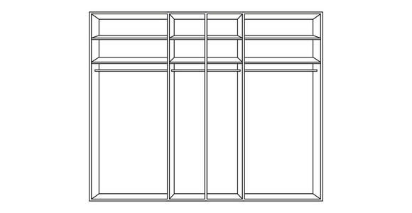 SCHWEBETÜRENSCHRANK in Hellbraun, Lärchefarben - Hellbraun/Chromfarben, Design, Glas/Holzwerkstoff (250/217/67cm) - Dieter Knoll