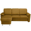 ECKSOFA in Flachgewebe Braun, Grün  163/220 cm  - Chromfarben/Braun, KONVENTIONELL, Textil/Metall (163/220cm) - Beldomo System