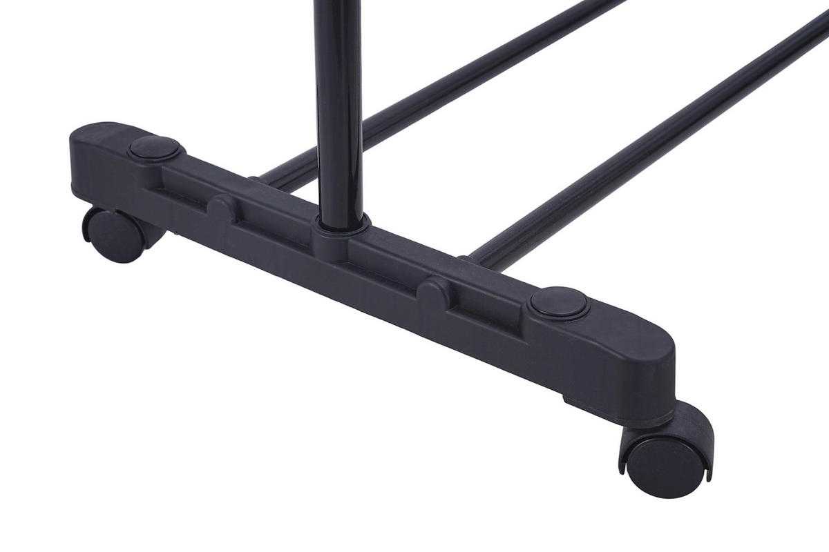 STALAK ZA ODEĆU  crna, srebrna  metal  - srebrna/crna, Osnovno, metal/plastika (80/90-160/43cm) - Boxxx