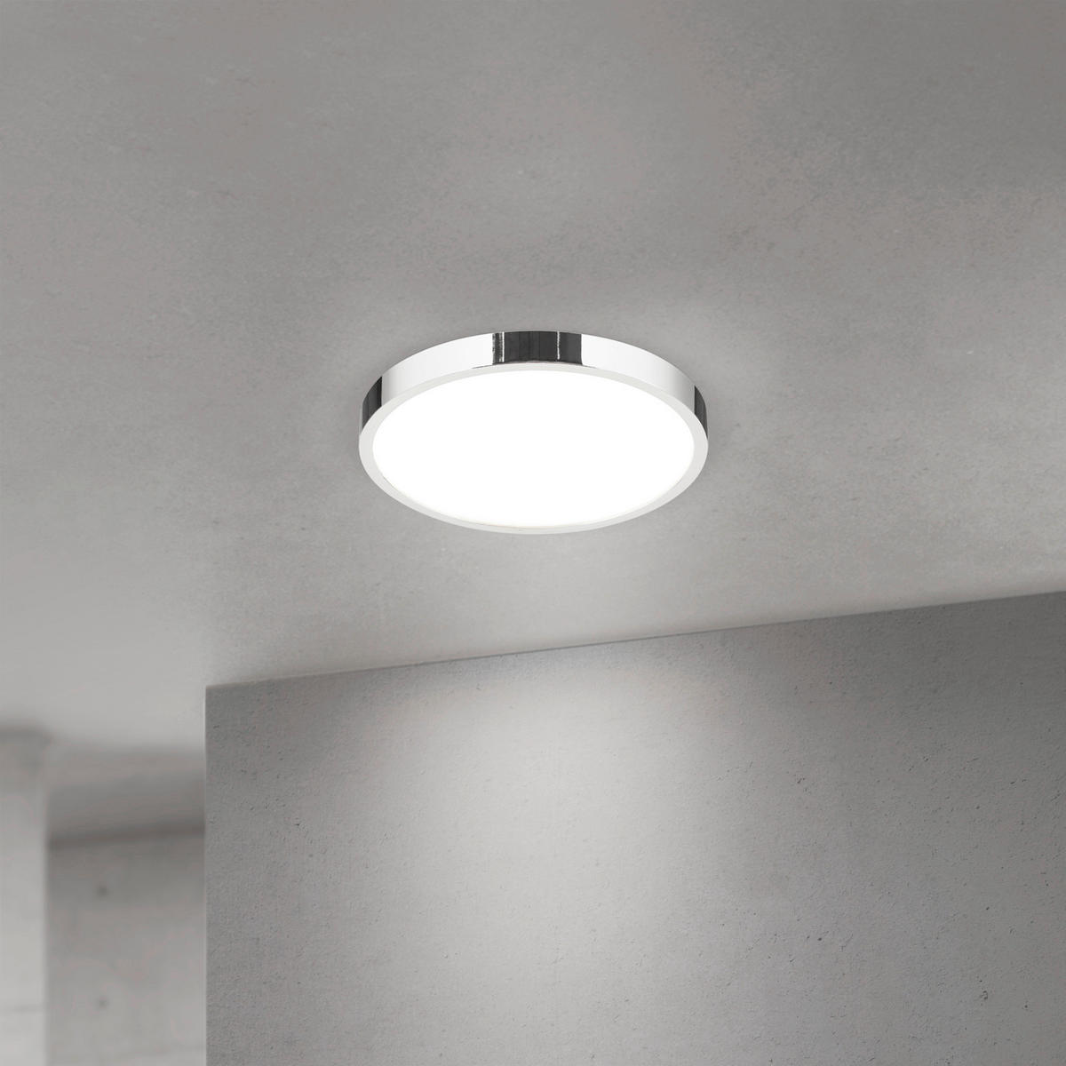 LED-DECKENLEUCHTE Disc 24/2,4 cm   - Chromfarben, KONVENTIONELL, Kunststoff/Metall (24/2,4cm)