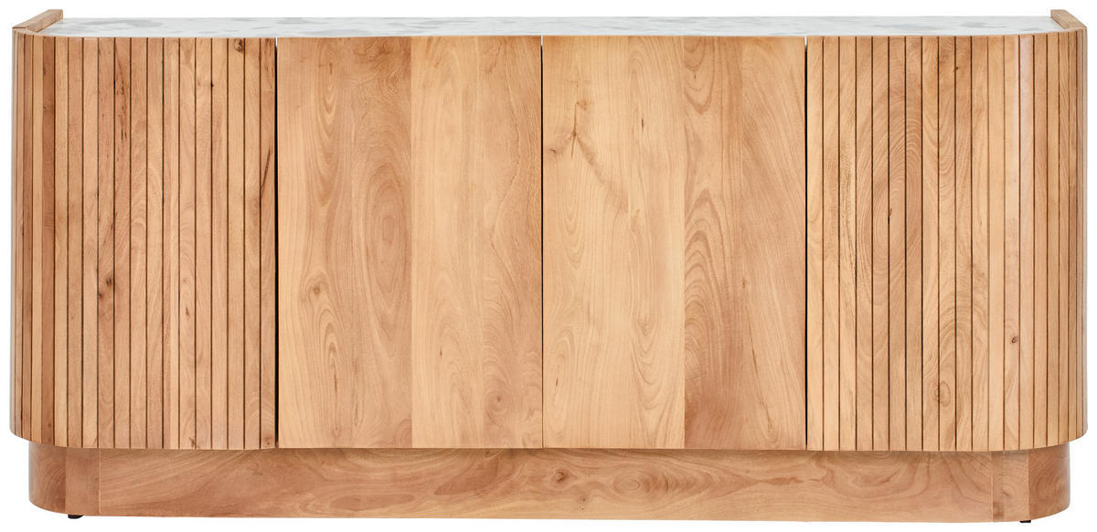 SIDEBOARD  170/75/45 cm  - Silberfarben/Naturfarben, Design, Holz/Stein (170/75/45cm) - Livetastic