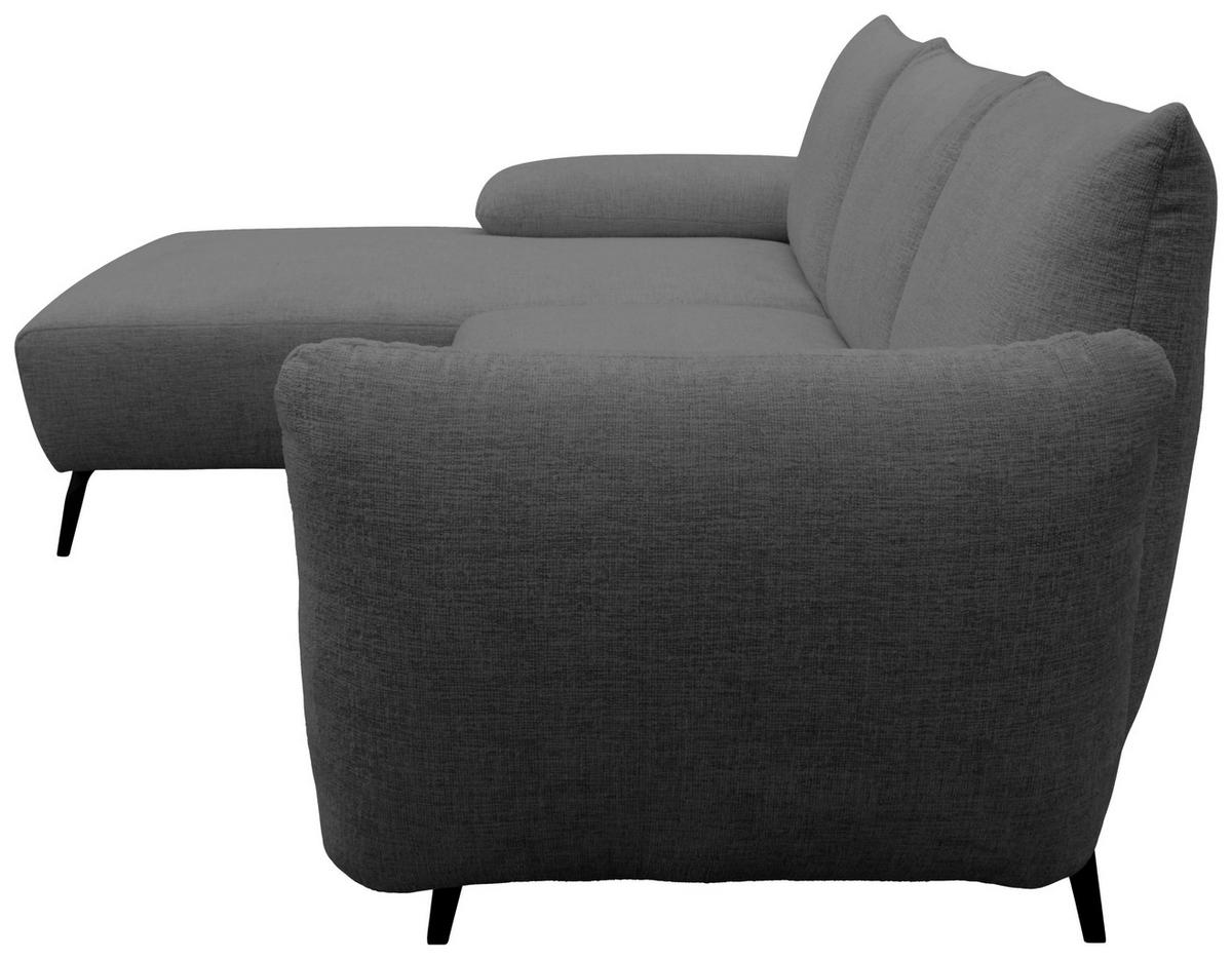 ECKSOFA 200 030 Grau Chenille  - Beige/Schwarz, MODERN, Textil/Metall (155/274cm) - Livetastic