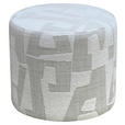 HOCKER Jacquard Weiß  - Weiß, LIFESTYLE, Textil (45/40/45cm) - Xora