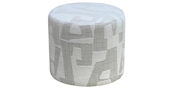 HOCKER Jacquard Weiß  - Weiß, LIFESTYLE, Textil (45/40/45cm) - Xora