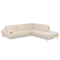 ECKSOFA  Webstoff Beige  - Chromfarben/Beige, Design, Textil/Metall (273/250cm) - Livetastic
