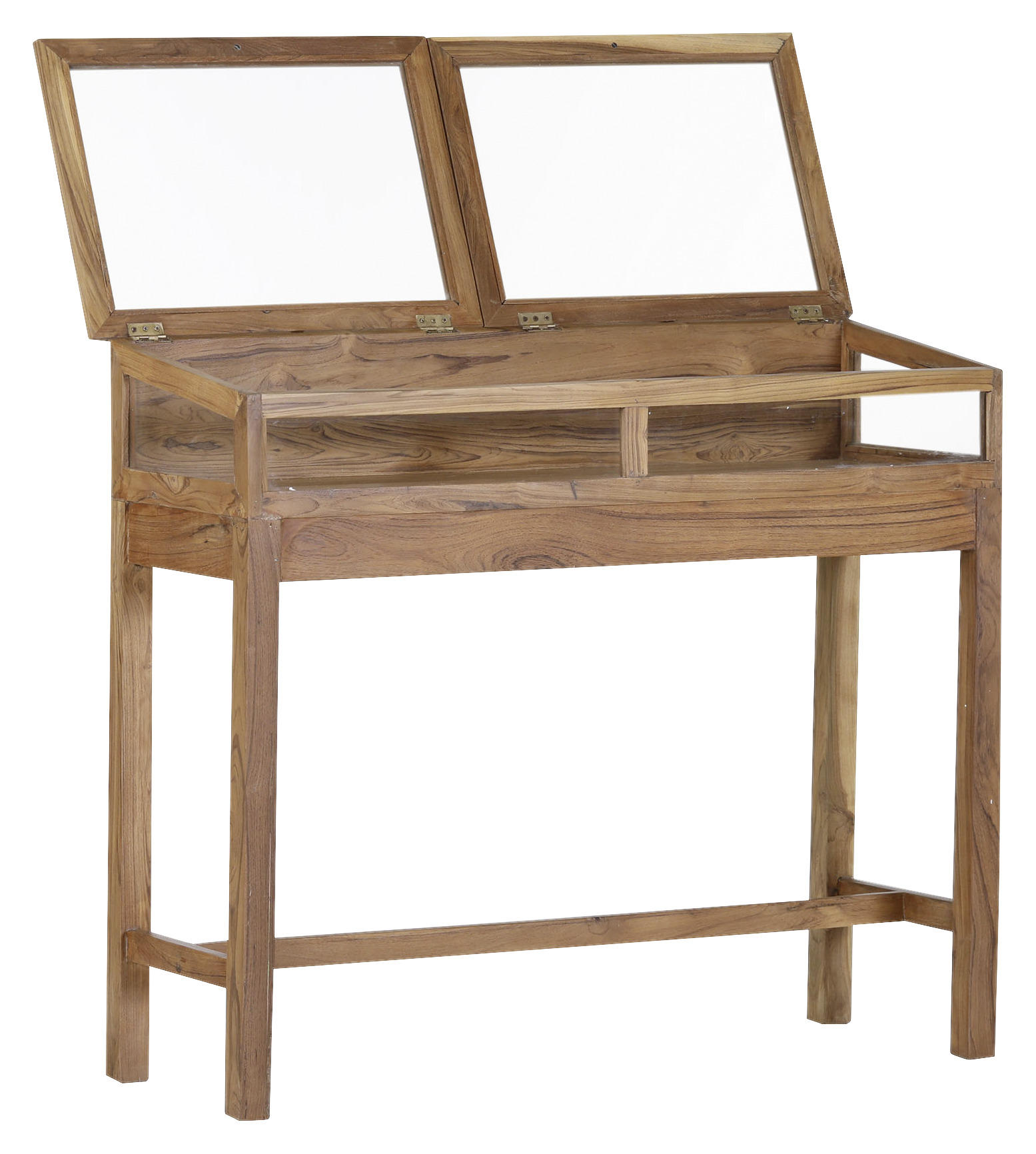 KONSOLENTISCH Akazie massiv Akaziefarben  - Goldfarben/Akaziefarben, Design, Glas/Holz (100/40/95cm) - Ambia Home