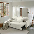 ECKSOFA Creme Flachgewebe Bettkasten, Schlaffunktion, Rücken echt, Kopfstütze, Liegefläche im Originalstoff  - Buchefarben/Creme, KONVENTIONELL, Holz/Textil (166/241cm) - Carryhome