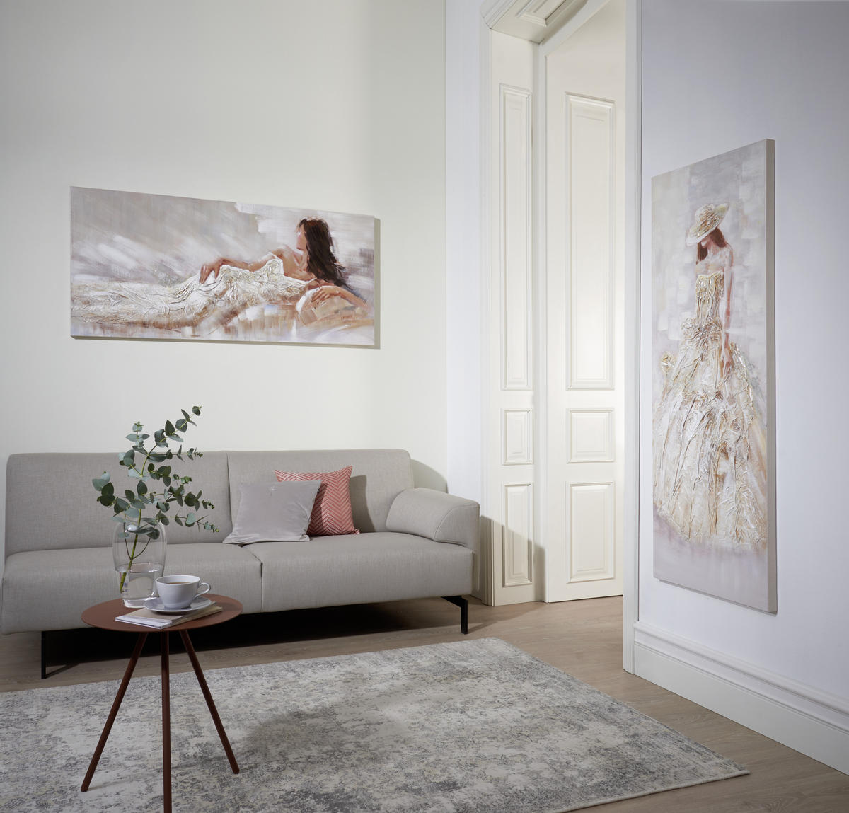 OLEJOMAĽBA, ženy, 150/70 cm  - hnedá/sivá, Konventionell, drevo/textil (150/70cm) - Monee