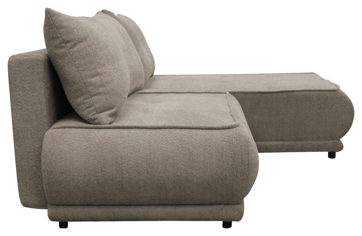 ECKSOFA  PAROS Beige Bouclé  - Beige/Schwarz, Design, Kunststoff/Textil (277/179cm) - MID.YOU