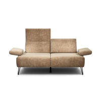 2-SITZER-SOFA Samt Sandfarben  - Sandfarben/Schwarz, Design, Textil/Metall (164-194/85/86-94cm) - SENSOO