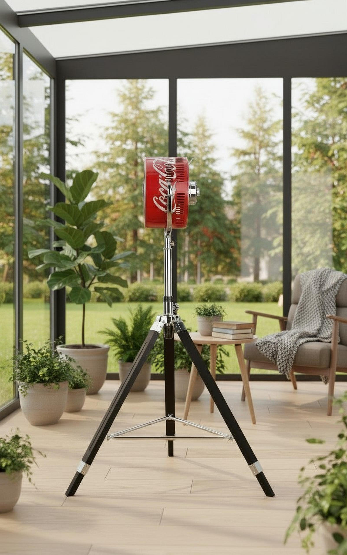 STANDVENTILATOR COOLFAN XL - Rot/Schwarz, Basics, Holz/Metall (70/135/70cm)