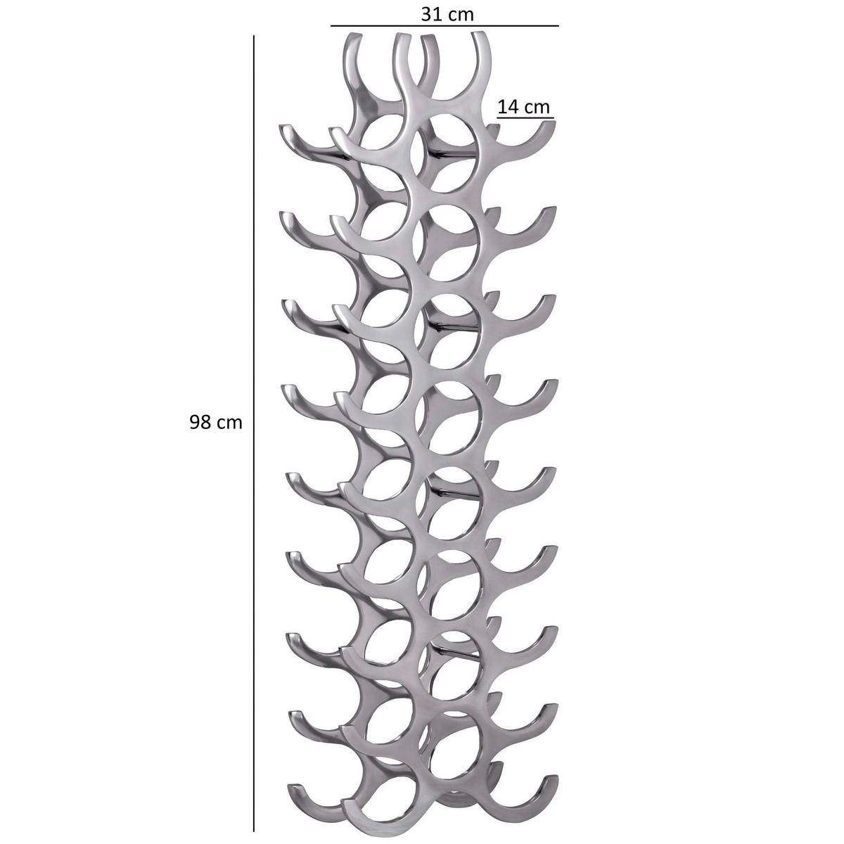 WEINREGAL 31/98/14 cm  - Alufarben, Modern, Metall (31/98/14cm) - MID.YOU