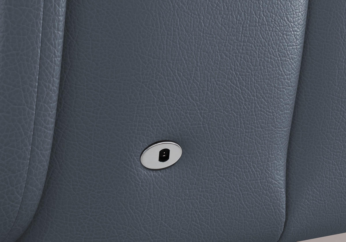 SESSEL in Echtleder Graublau  - Graublau/Schwarz, Konventionell, Leder/Metall (74/112/82cm) - Sit & More
