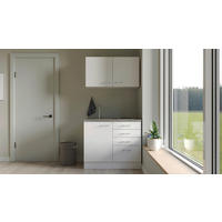 MINIKUCHYŇA LUCCA 100 - sivohnedá/biela, Modern, kompozitné drevo/plast (100cm) - FlexWell