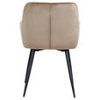 ARMLEHNSTUHL  inklusive Armlehnen Samt  - Beige/Schwarz, Design, Textil/Metall (56/79/58cm) - Carryhome