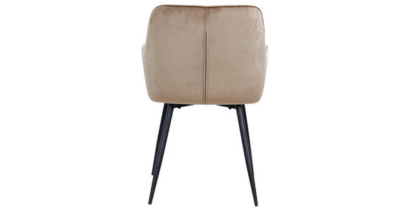 ARMLEHNSTUHL  inklusive Armlehnen Samt  - Beige/Schwarz, Design, Textil/Metall (56/79/58cm) - Carryhome