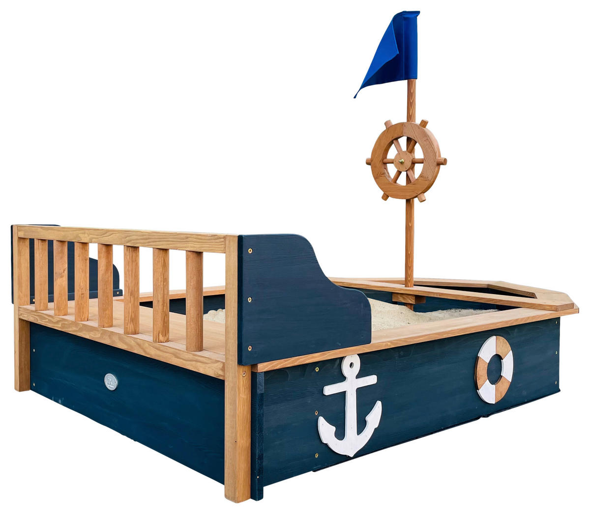 SANDKASTEN  - Anthrazit/Braun, KONVENTIONELL, Holz (153/100/90cm) - Ambia Garden