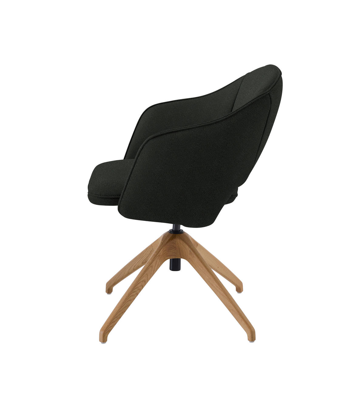 ARMLEHNSTUHL  in Echtleder naturbelassen  - Wildeiche/Dunkelgrün, Design, Leder/Holz (63/74-90/57-73cm) - Koinor