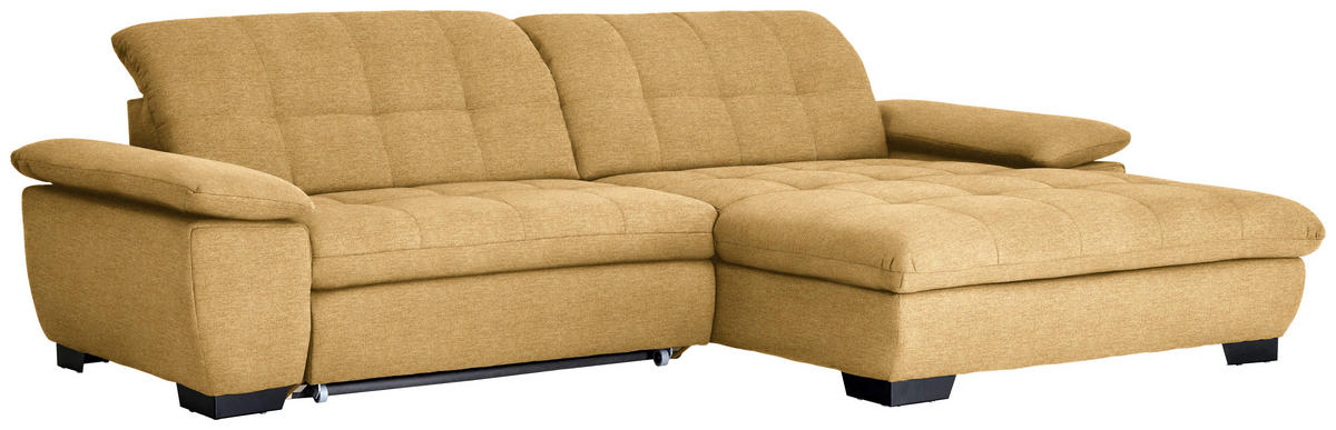 ECKSOFA in Webstoff Honig  - Schwarz/Honig, Design, Textil/Metall (265/180cm) - Carryhome