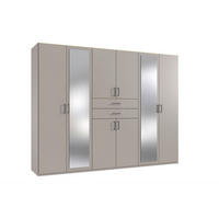 GARDEROB 270/210/58 cm 8 dörrar-dörrar - sahara/svart, Klassisk, trämaterial/plast (270/210/58cm) - P & B