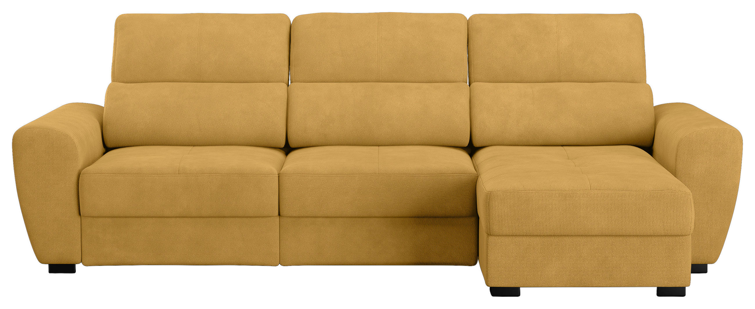 ECKSOFA in Mikrofaser Senfgelb  - Senfgelb/Schwarz, Konventionell, Kunststoff/Textil (285/177cm) - MID.YOU