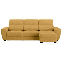 ECKSOFA in Mikrofaser Senfgelb  - Senfgelb/Schwarz, Konventionell, Kunststoff/Textil (285/177cm) - MID.YOU