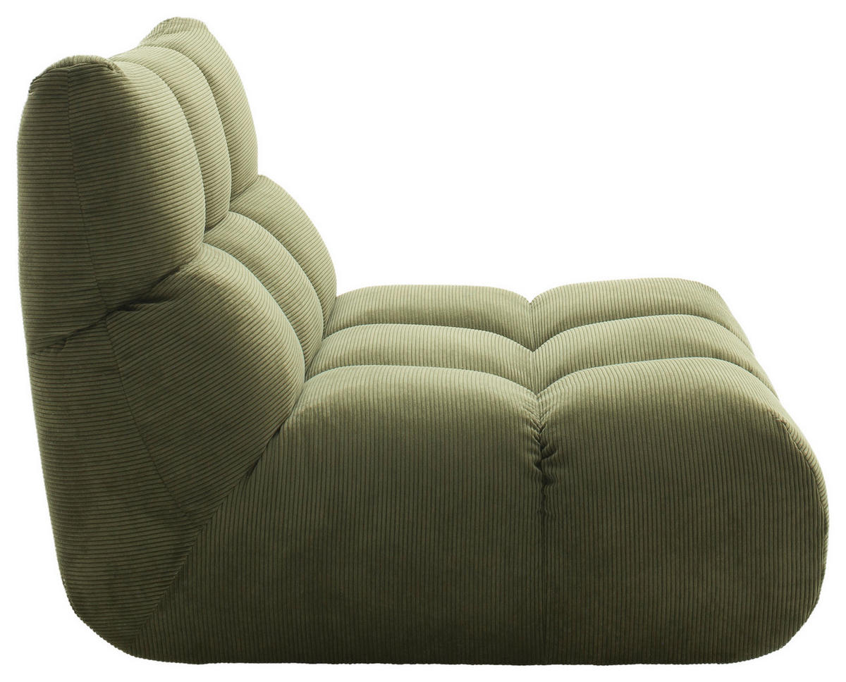 SESSEL in Feincord Waldgrün  - Waldgrün/Schwarz, Design, Kunststoff/Textil (112/85/108cm) - Pure Home Lifestyle