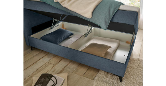 BOXBETT 120/200 cm  in Blaugrau  - Blaugrau, Basics, Holzwerkstoff/Textil (120/200cm) - Xora
