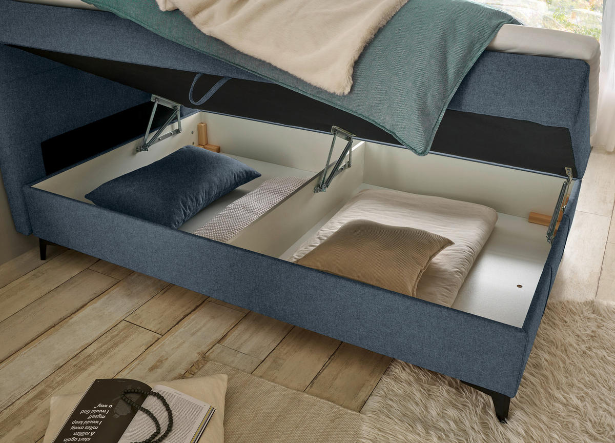 BOXBETT 120/200 cm  in Blaugrau  - Blaugrau, Basics, Holzwerkstoff/Textil (120/200cm) - Xora