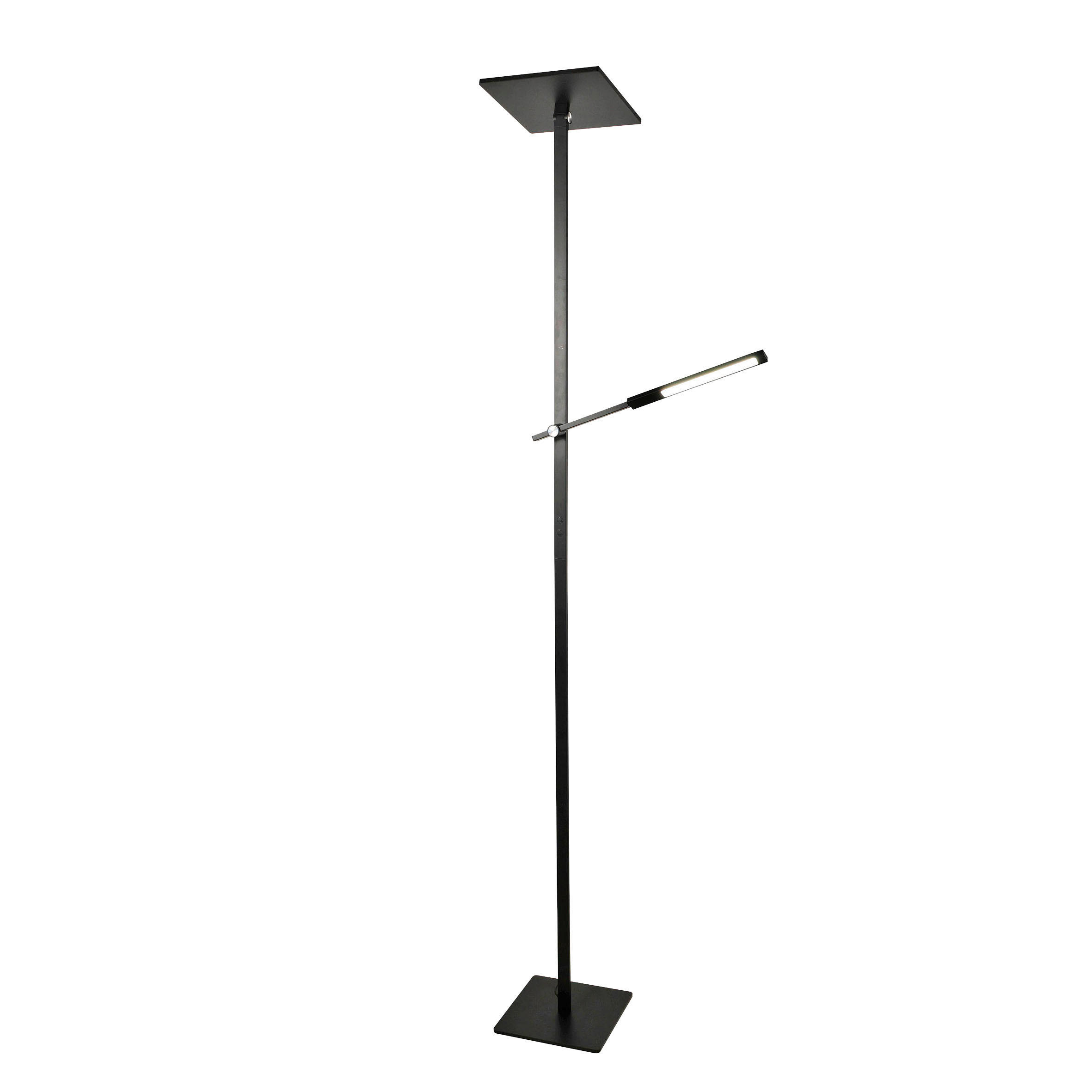 LED-STEHLEUCHTE 46/188 cm - Schwarz, Design, Kunststoff/Metall (46/188cm) - Fabas Luce