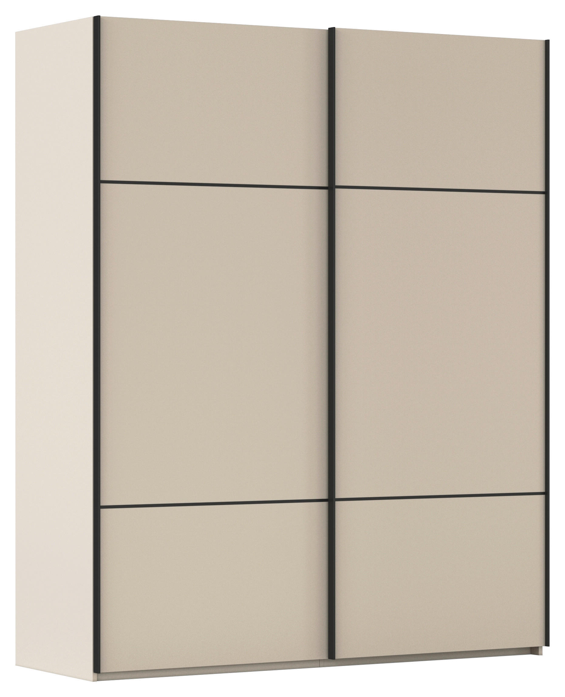 SCHWEBETÜRENSCHRANK in Champagner  - Champagner/Schwarz, Konventionell, Holzwerkstoff/Metall (162/223/68cm) - Novel