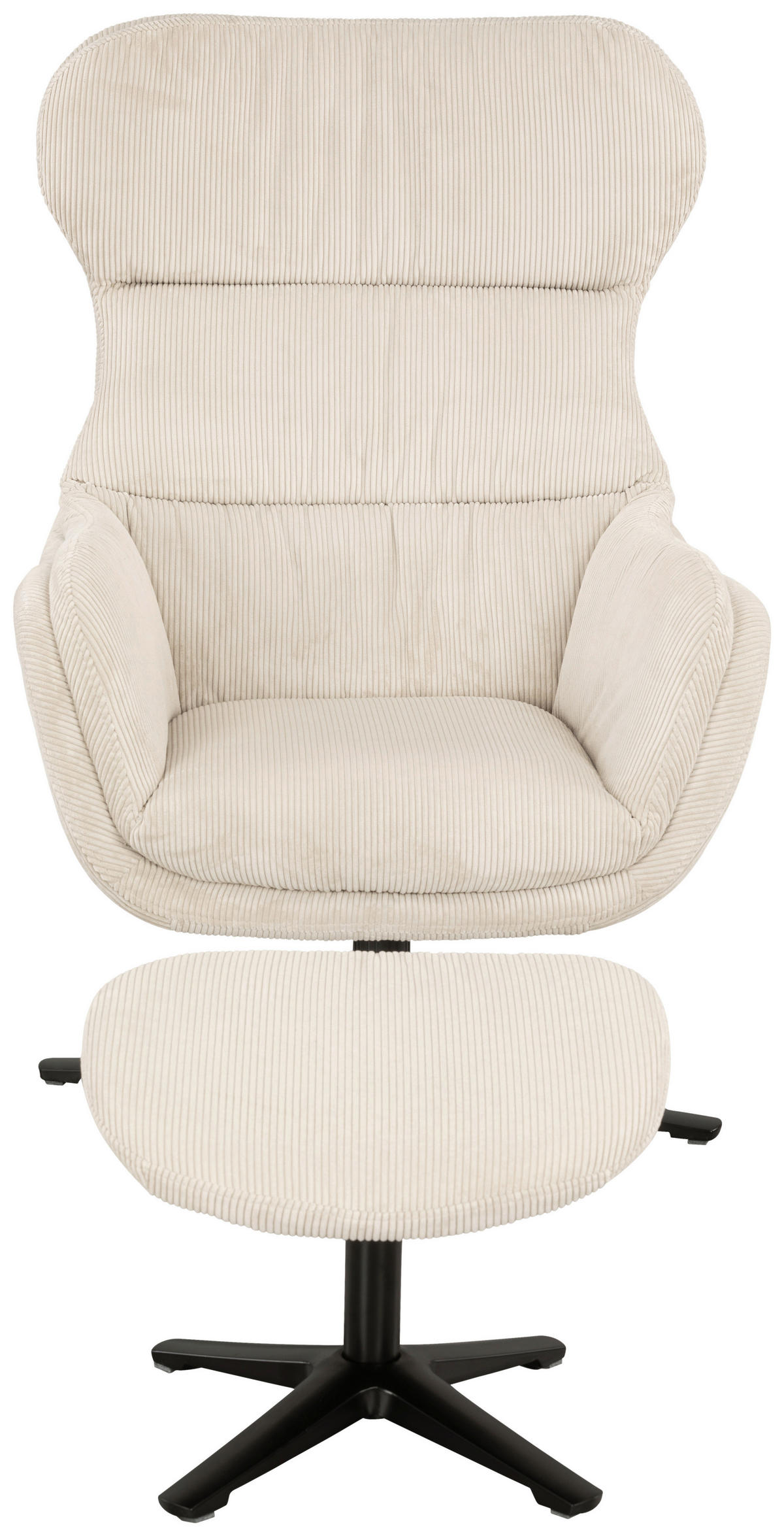 FOTEL SZETT - bézs/fekete, Modern, textil/fém (76/110/88,5cm) - Livetastic
