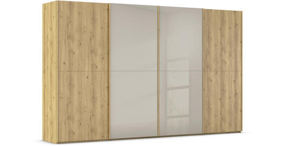 SCHWEBETÜRENSCHRANK 360/223/68 cm 4-türig Eichefarben, Fango  - Fango/Eichefarben, Design, Glas/Holz (360/223/68cm) - Novel