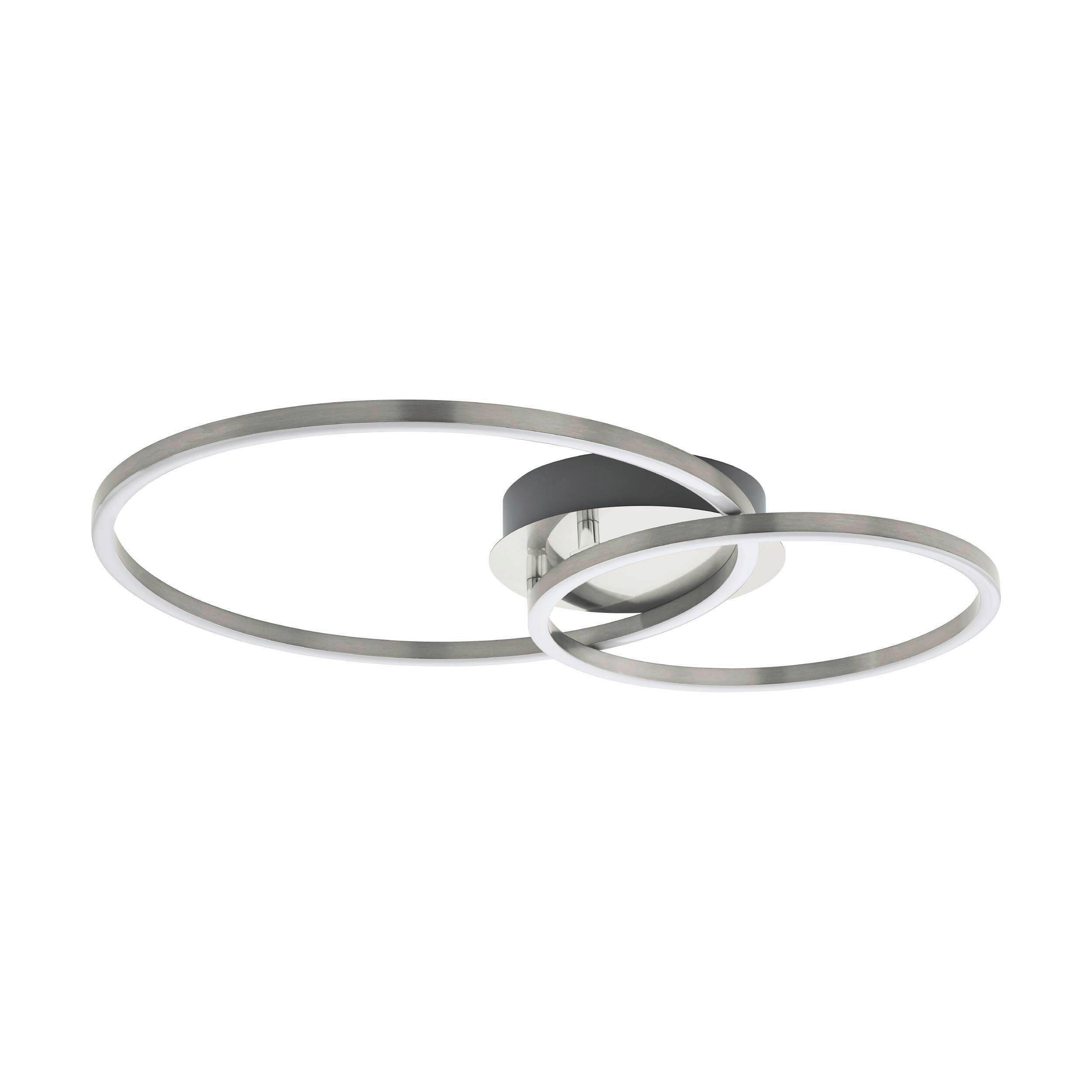 DECKENLEUCHTE 45/30/12 cm   - Weiß/Nickelfarben, Basics, Kunststoff/Metall (45/30/12cm) - Eglo
