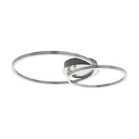 DECKENLEUCHTE 2 W    45/30/12 cm  - Weiss/Nickelfarben, Basics, Kunststoff/Metall (45/30/12cm) - Eglo