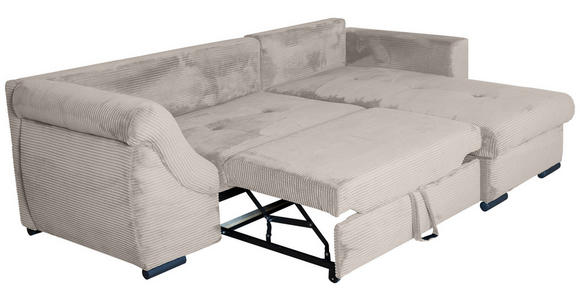ECKSOFA Beige Cord - Beige/Schwarz, KONVENTIONELL, Textil/Metall (258/168cm) - Carryhome