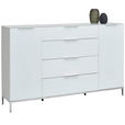 SIDEBOARD in 181/101/40,5 cm - Chromfarben/Weiß Hochglanz, Basics, Glas/Holzwerkstoff (181/101/40,5cm) - Voleo