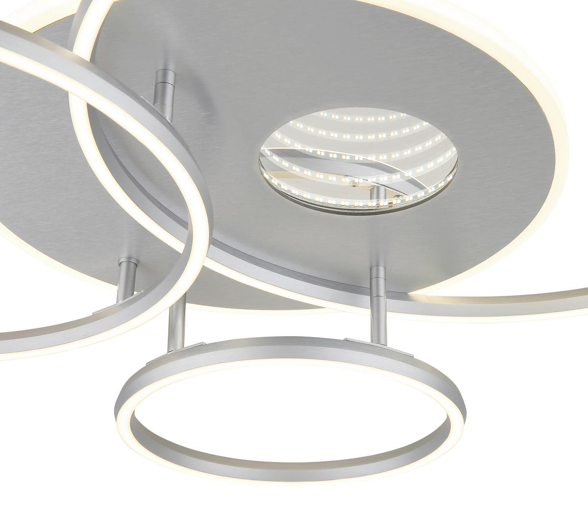 LED-DECKENLEUCHTE 90/70/13 cm   - Silberfarben/Weiß, Design, Kunststoff/Metall (90/70/13cm) - Globo