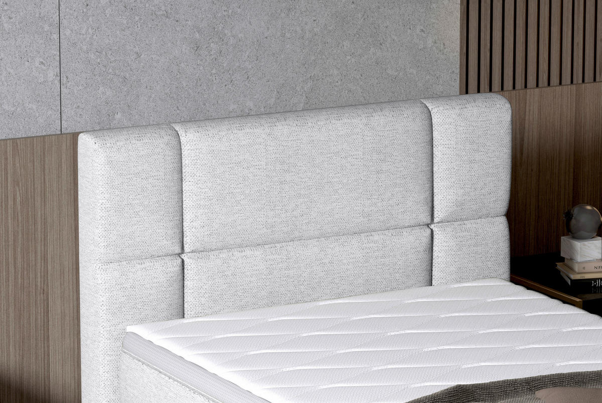 BOXSPRINGBETT 90/200 cm  in Seidengrau  - Seidengrau/Schwarz, KONVENTIONELL, Holz/Kunststoff (90/200cm) - Esposa