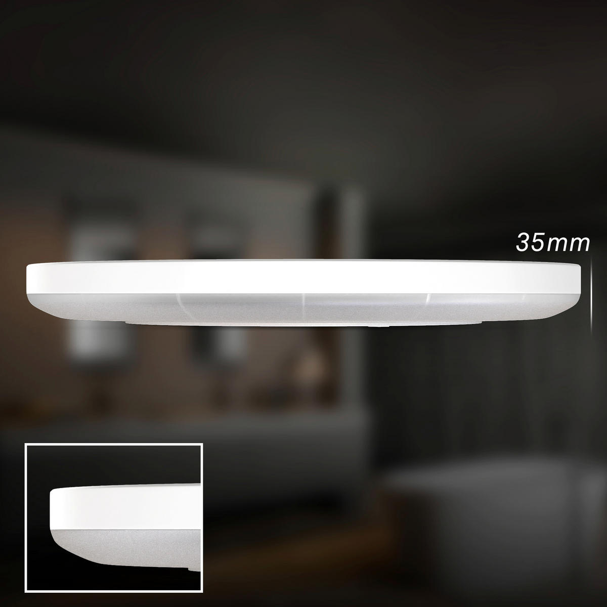 FÜRDŐSZ. LED MENNYEZETI LÁMPA - fehér, Basics, műanyag (42/2,5cm)