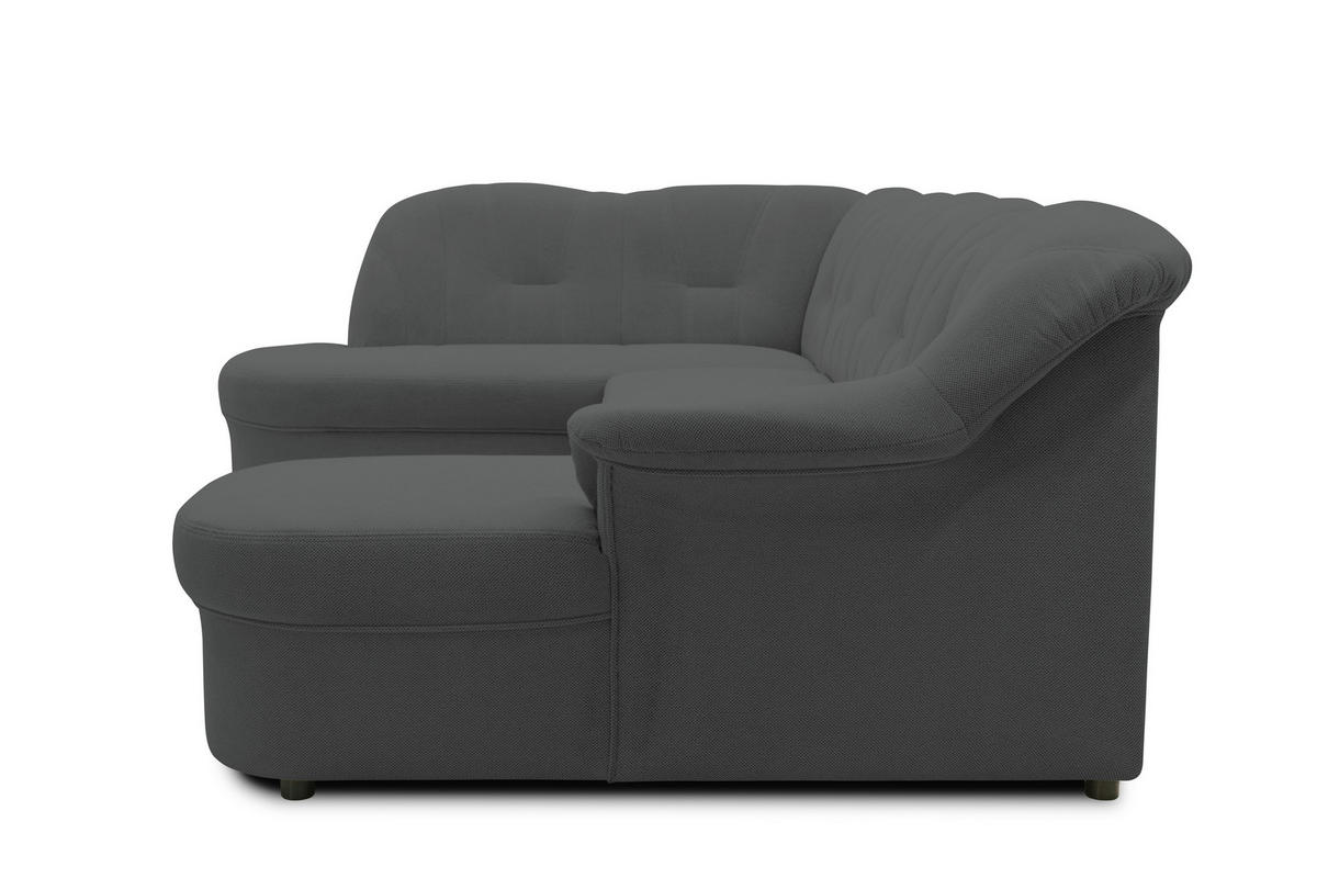 WOHNLANDSCHAFT FLORES FK Dunkelgrau Mikrofaser  - Dunkelgrau/Schwarz, KONVENTIONELL, Kunststoff/Textil (182/293/142cm) - MID.YOU