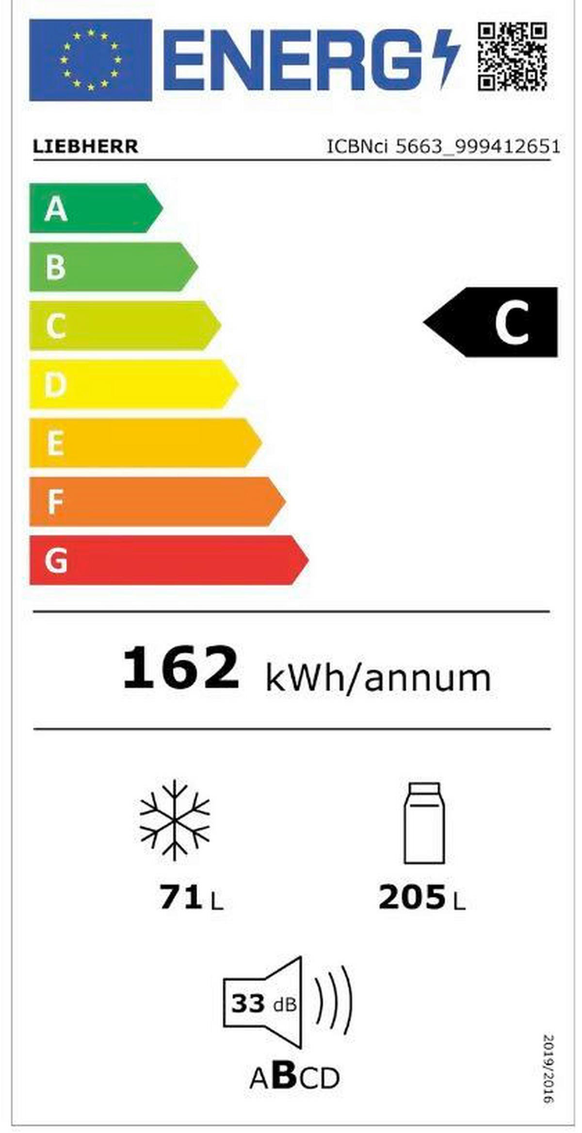 KÜHL-GEFRIER-KOMBINATION ICBNCI5663  - Weiß, Basics, Glas/Kunststoff (55,9/193,8/54,6cm) - Liebherr