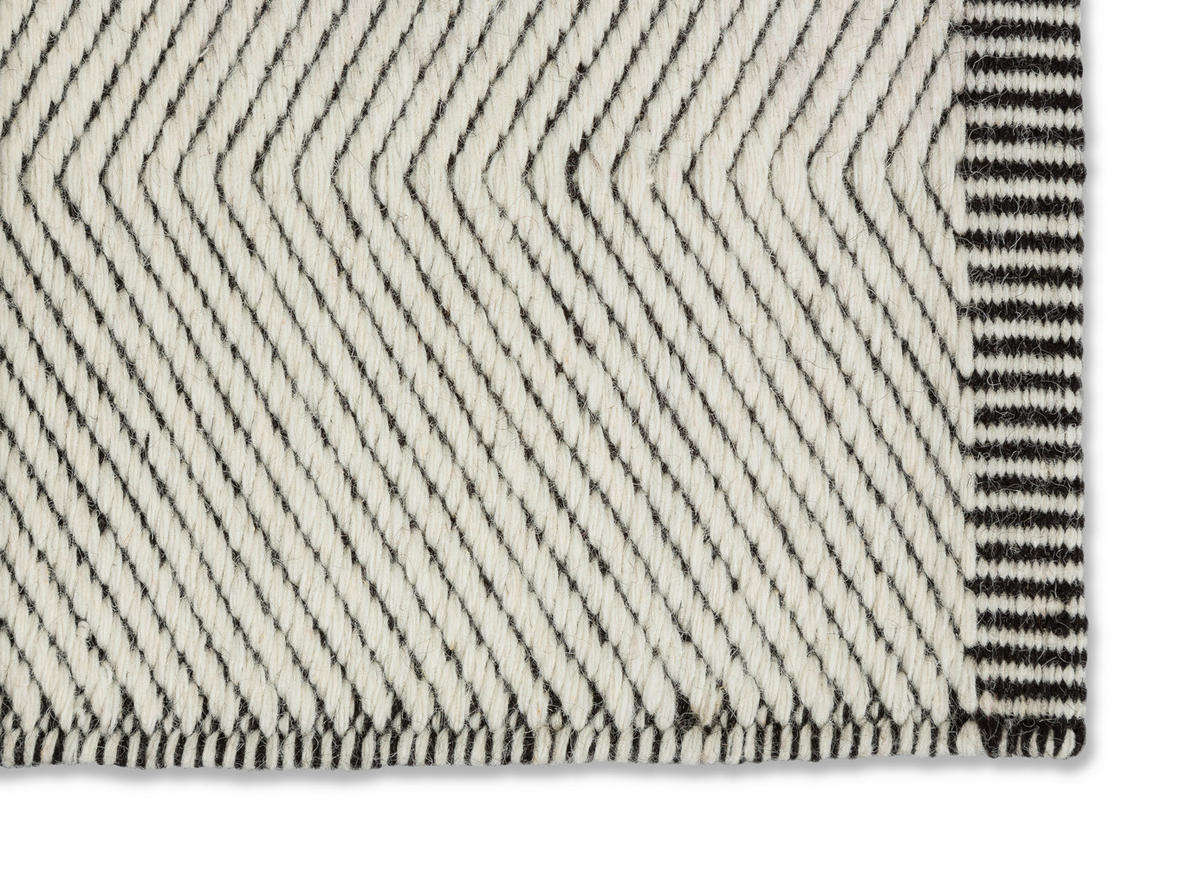 HANDWEBTEPPICH 140/200 cm Carmen Anthrazit, Weiß  - Anthrazit/Weiß, Design, Textil (140/200cm)