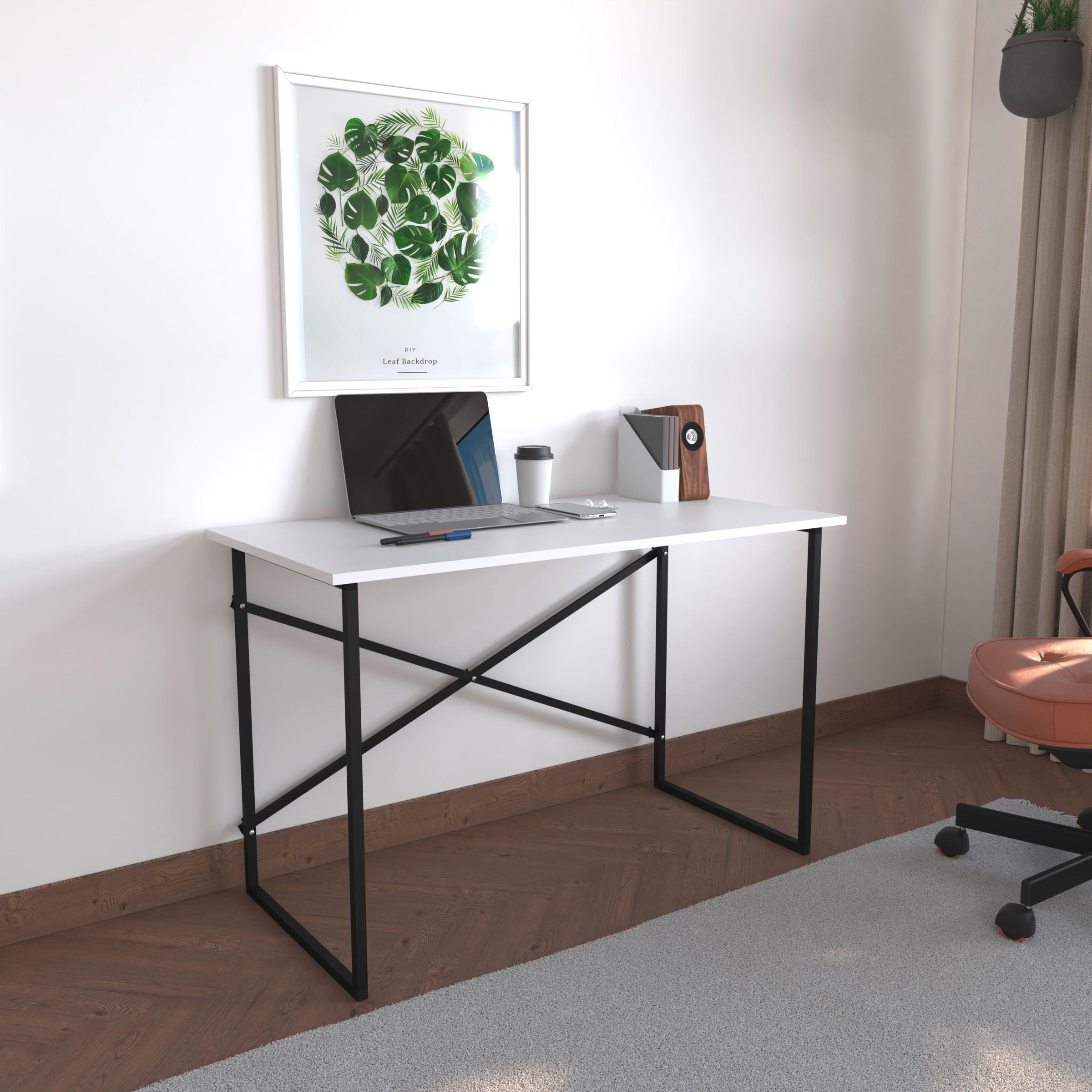 SCHREIBTISCH  in Anthrazit  - Anthrazit/Schwarz, Design, Holzwerkstoff/Metall (90/75/50cm) - MID.YOU