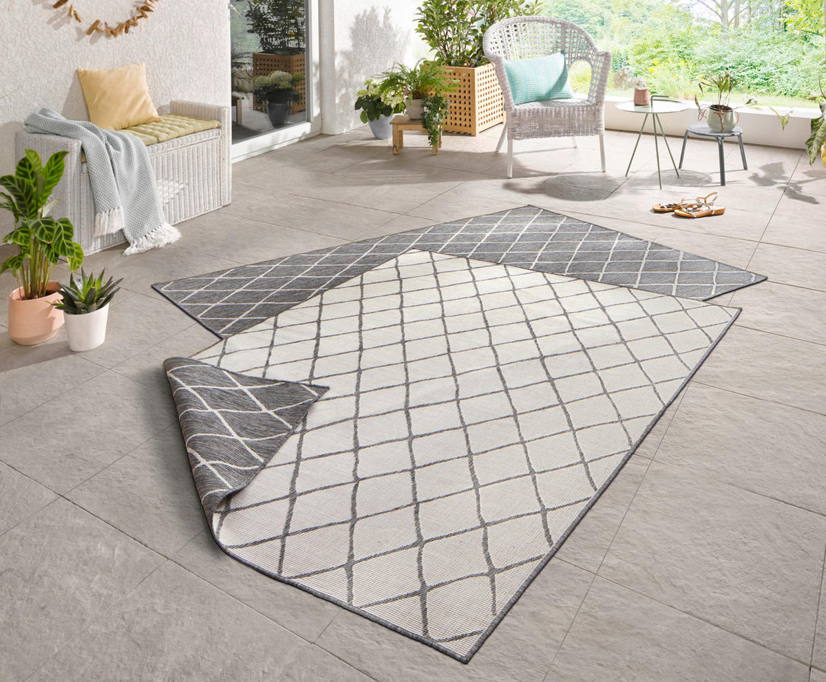 OUTDOORTEPPICH 160/230 cm Twin Creme, Grau  - Creme/Grau, Design, Kunststoff (160/230cm)