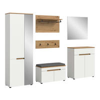 GARDEROBE 6-teilig  in 255/190/37 cm  - Weiß/Eiche Artisan, Design, Holzwerkstoff (255/190/37cm) - MID.YOU