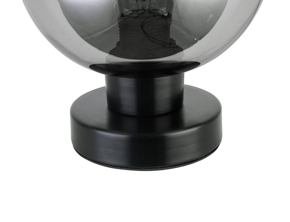 STOLNÁ LAMPA, E27, 18/21 cm  - antracitová/chrómová, Lifestyle, kov/sklo (18/21cm) - Dieter Knoll